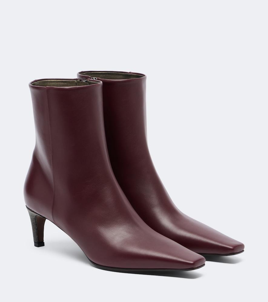 brunello cucinelli monili leather ankle boots