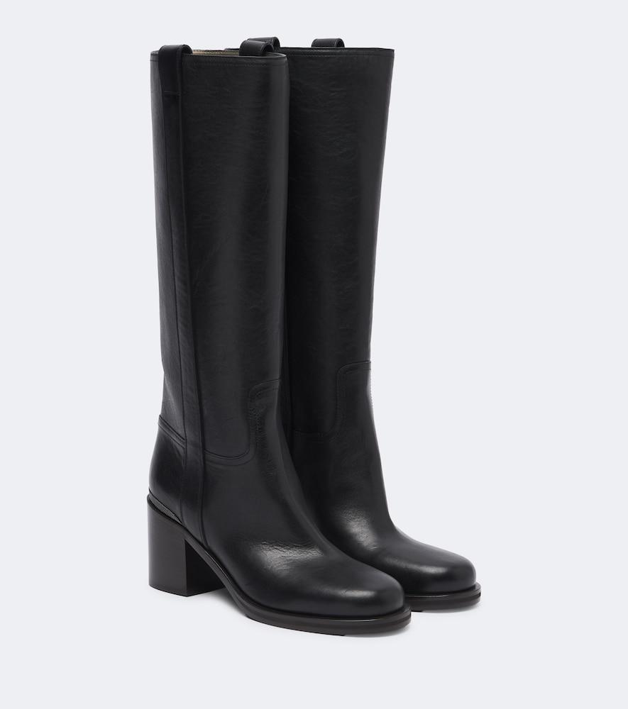 brunello cucinelli monili leather knee-high boots