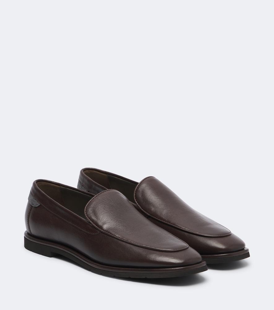 brunello cucinelli monili leather loafers