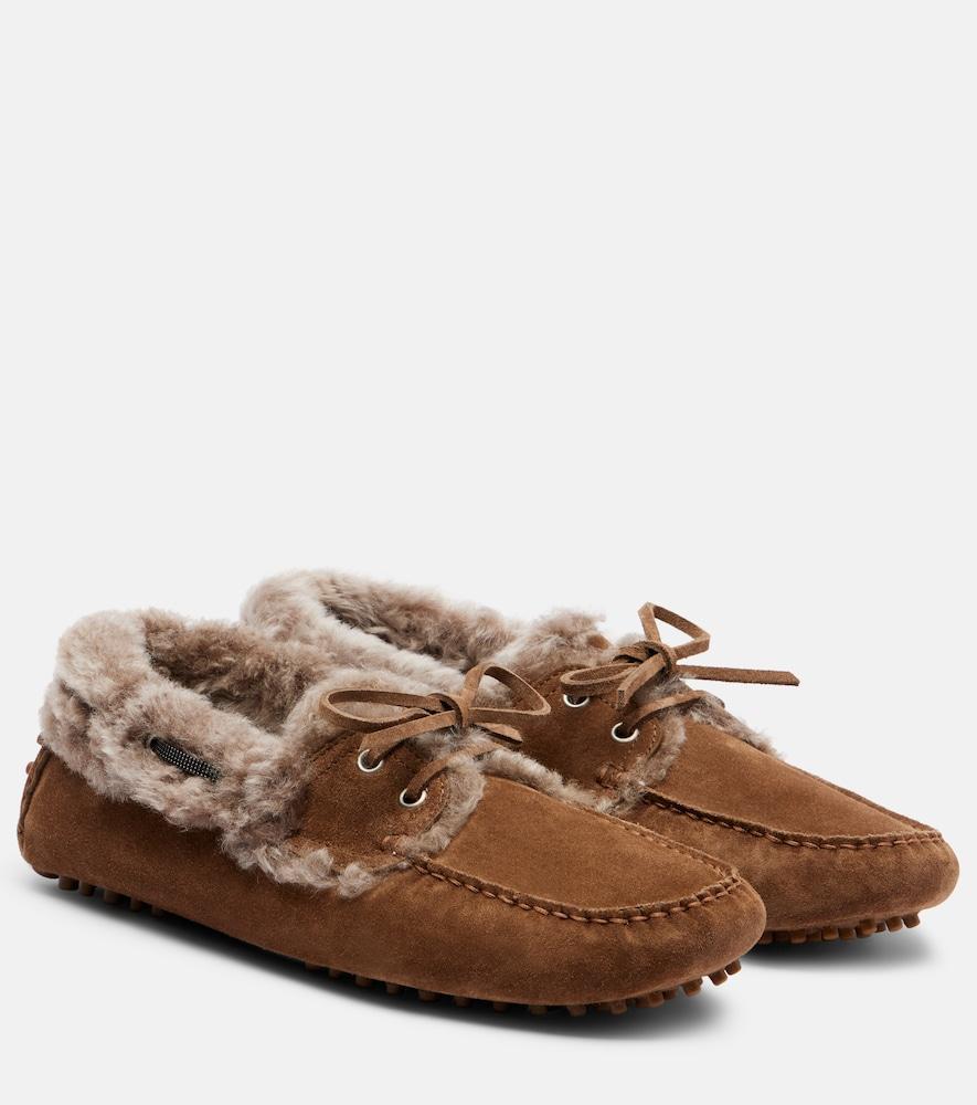 brunello cucinelli monili suede driving shoes