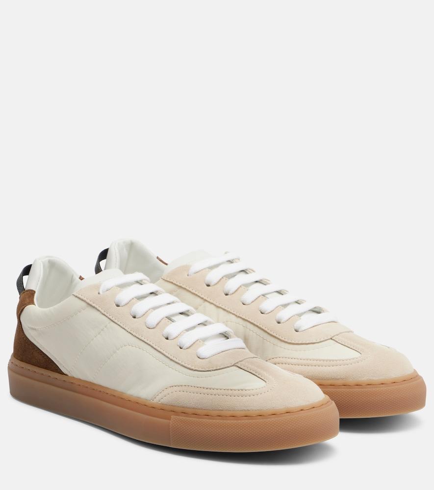 brunello cucinelli monili suede-trimmed sneakers