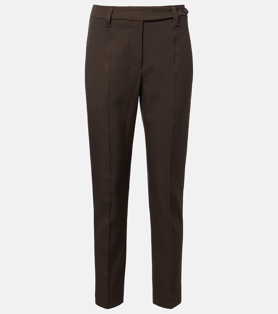brunello cucinelli monili wool slim pants