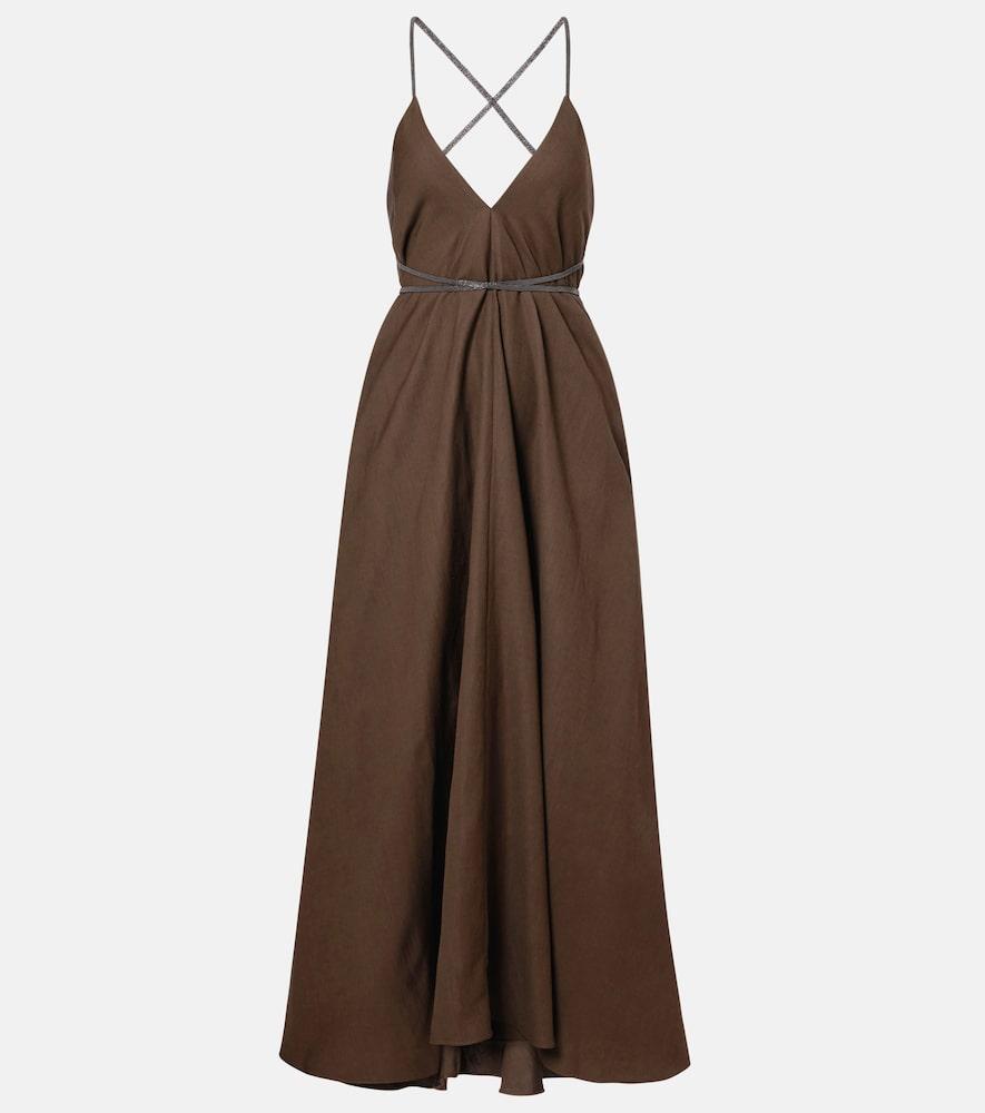 brunello cucinelli open-back maxi dress