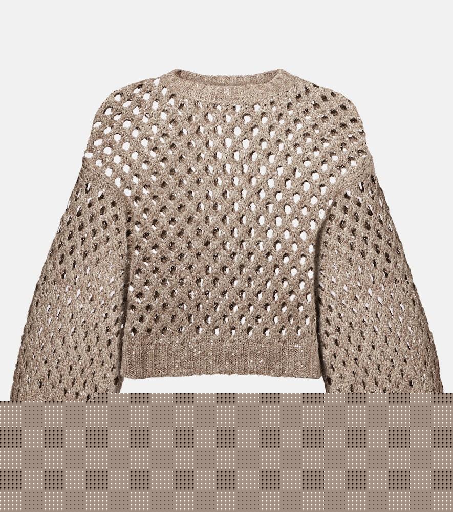 brunello cucinelli open-knit sweater
