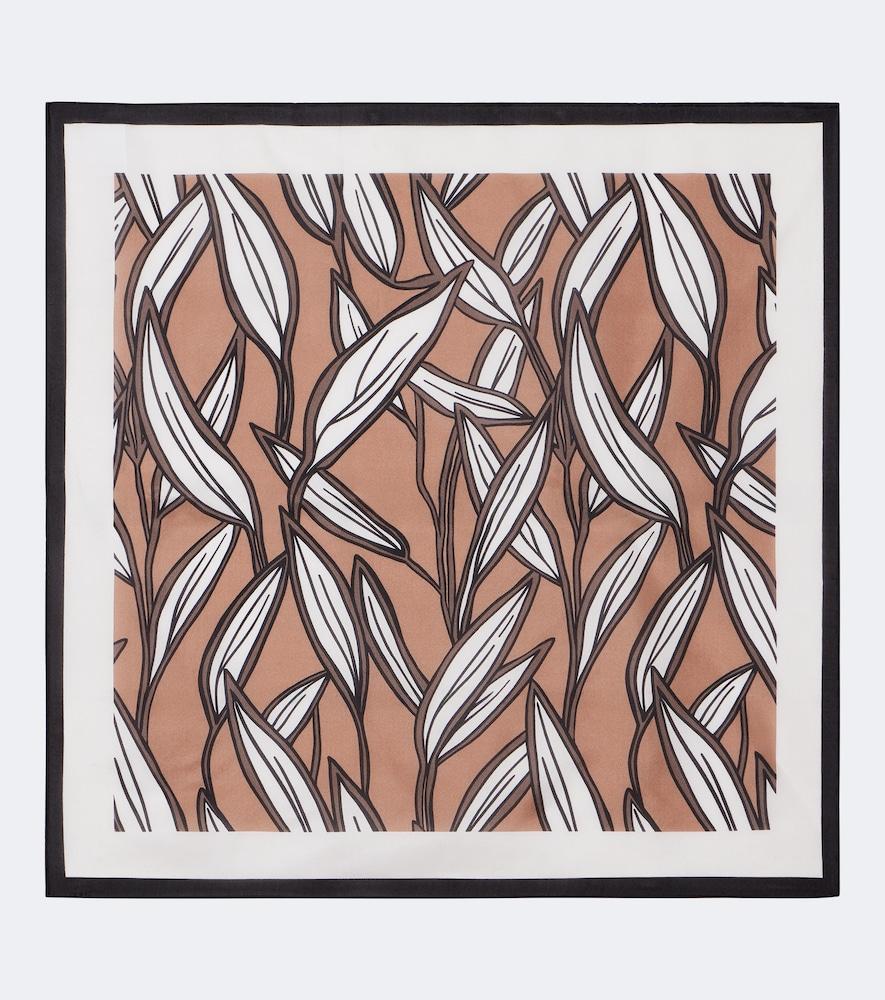 brunello cucinelli printed silk twill scarf
