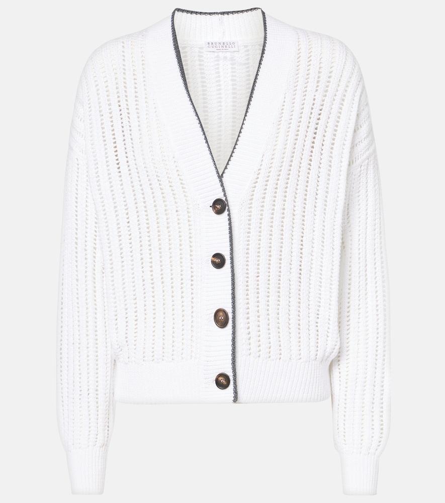 brunello cucinelli ribbed-knit cotton cardigan