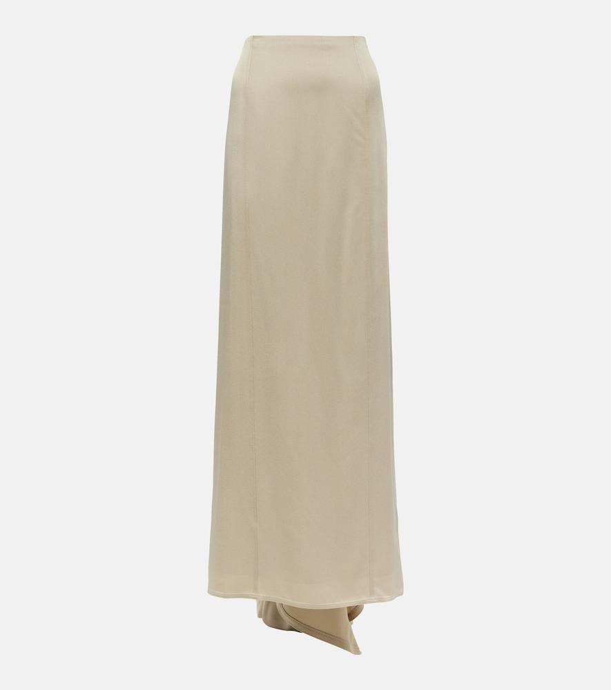 brunello cucinelli satin maxi skirt