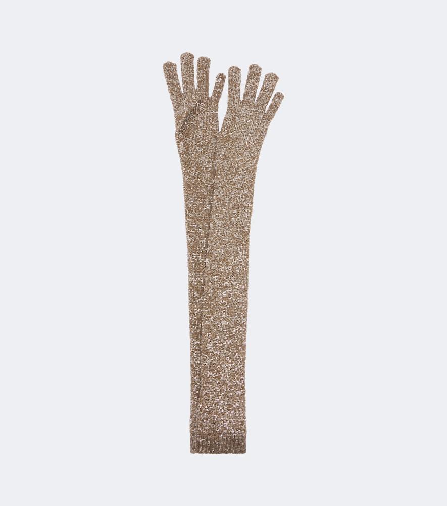 brunello cucinelli sequined gloves
