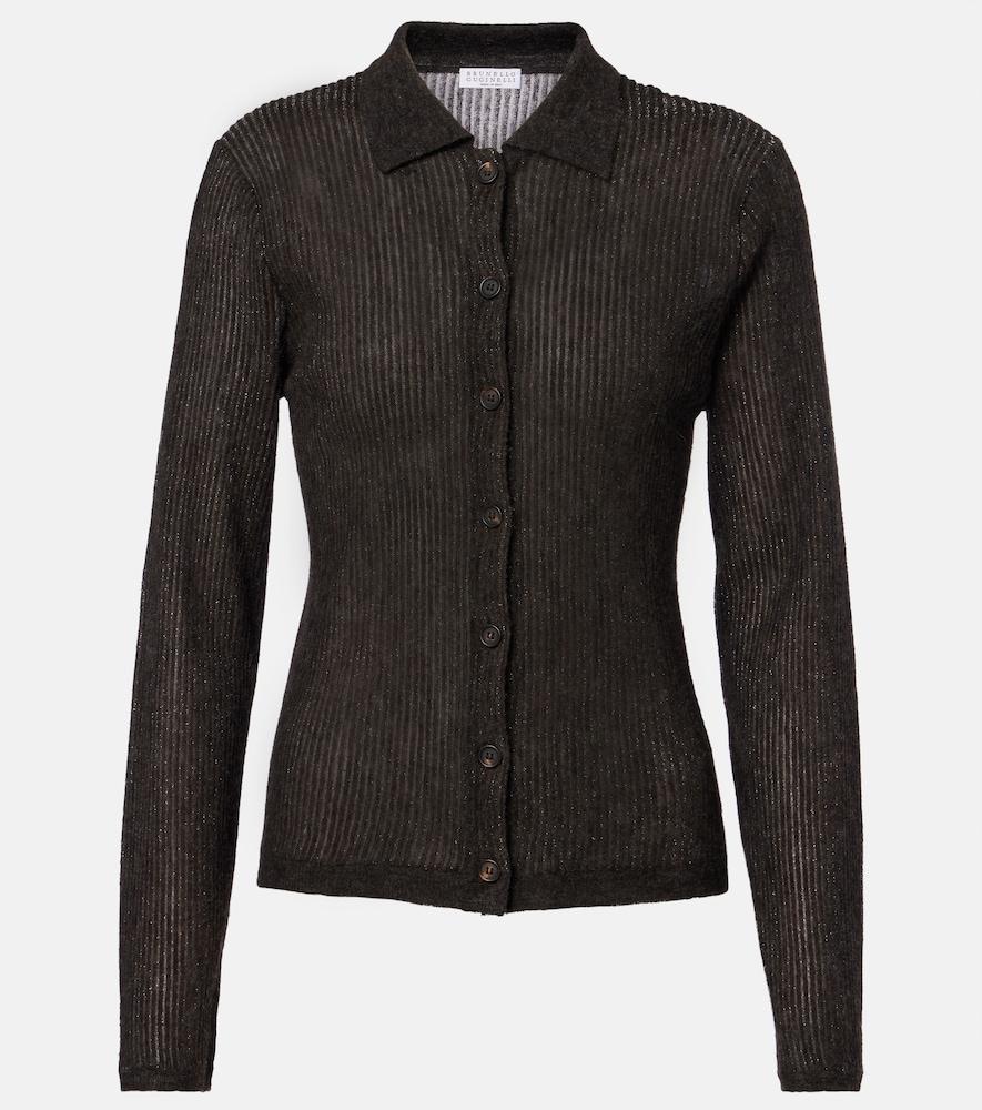 brunello cucinelli silk and wool top