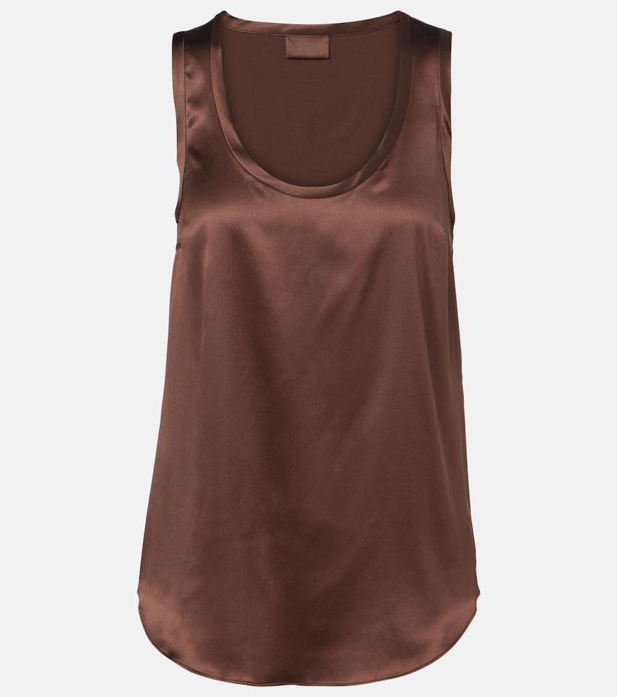 brunello cucinelli silk-blend satin tank top