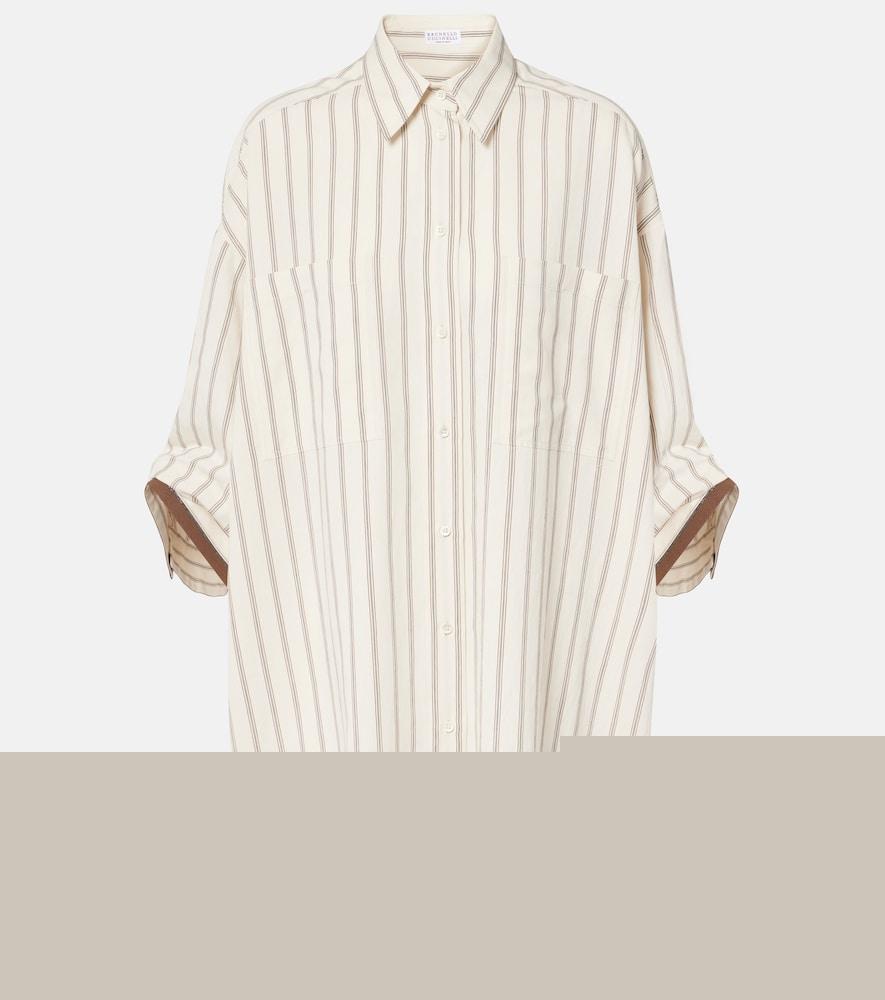 brunello cucinelli silk-blend shirt