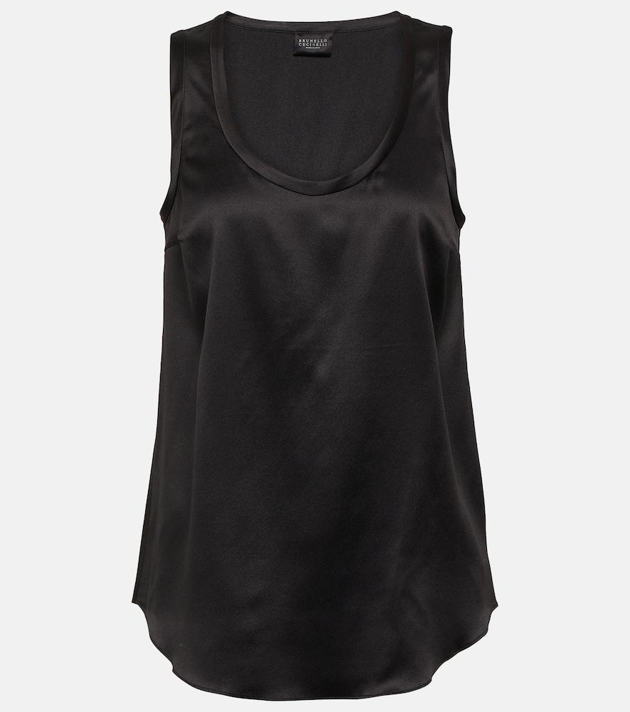 brunello cucinelli silk-blend tank top