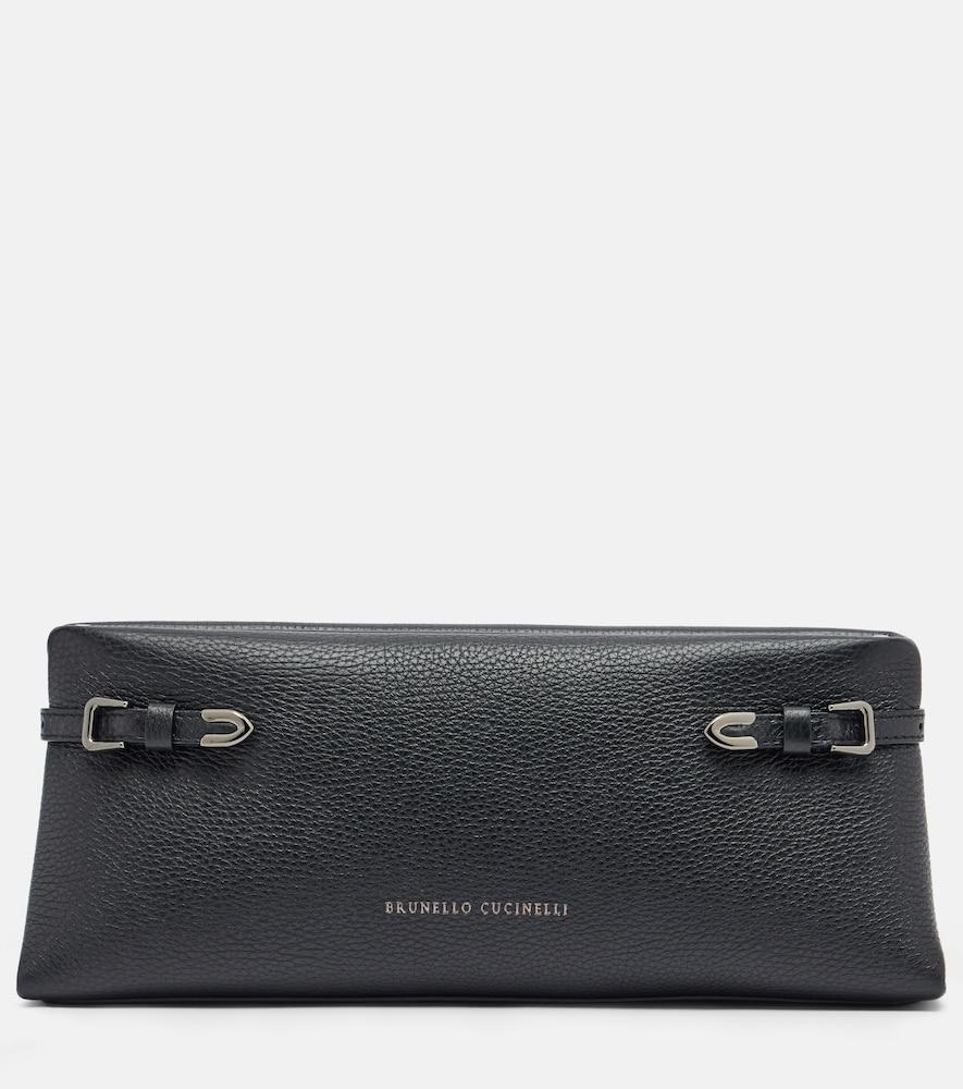 brunello cucinelli small leather clutch