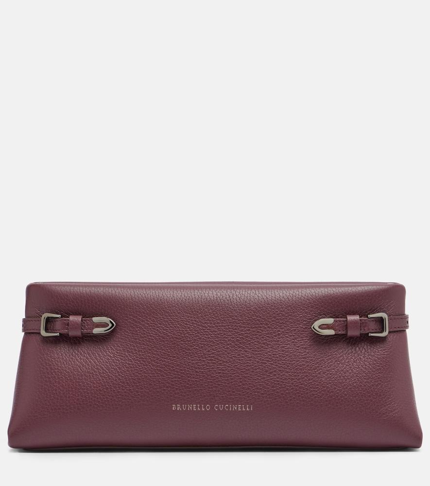 brunello cucinelli small leather clutch