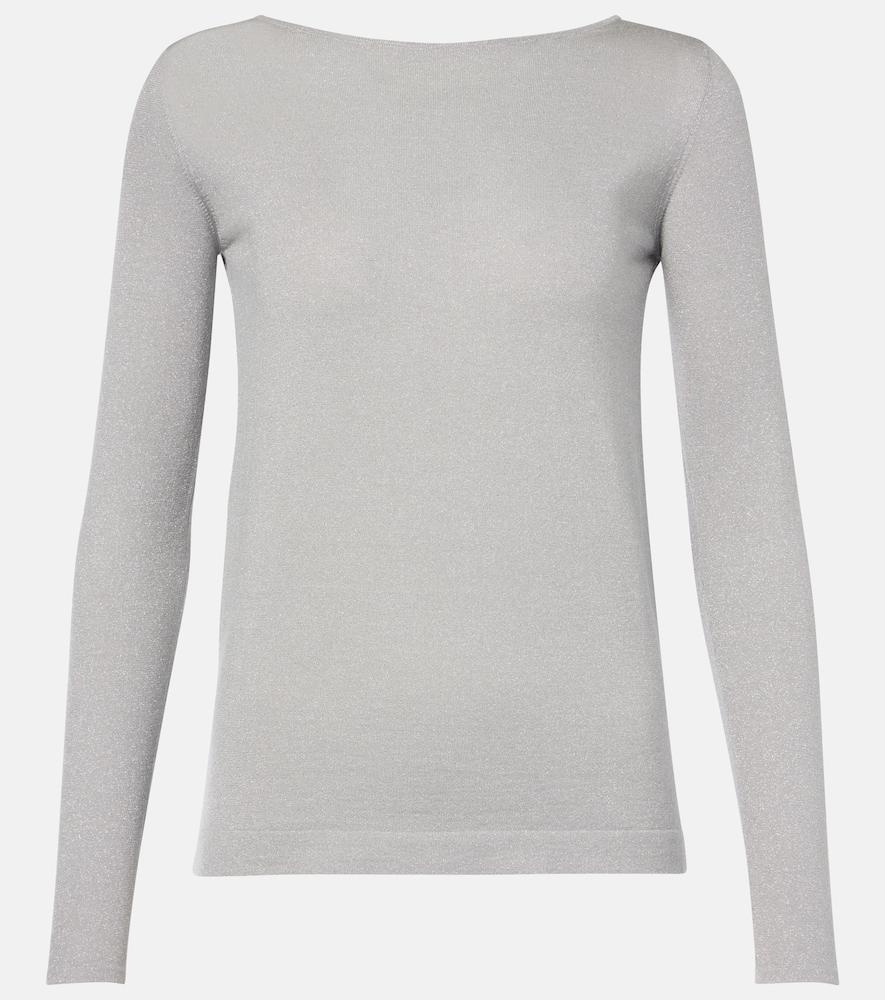 brunello cucinelli sparkling cashmere and silk-blend sweater