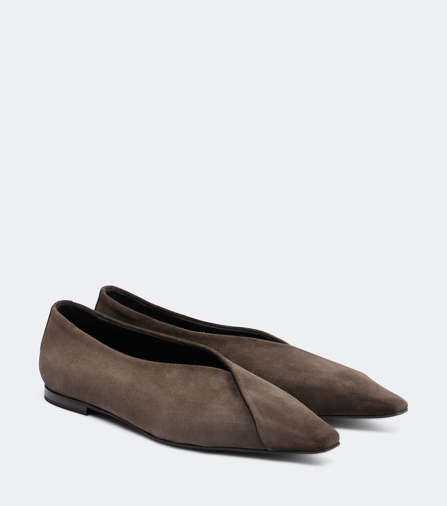 brunello cucinelli suede ballet flats