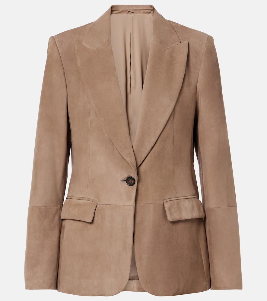 brunello cucinelli suede blazer