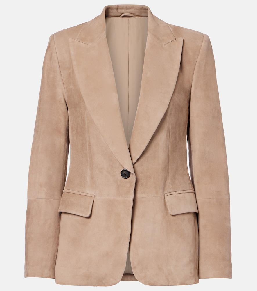 brunello cucinelli suede blazer