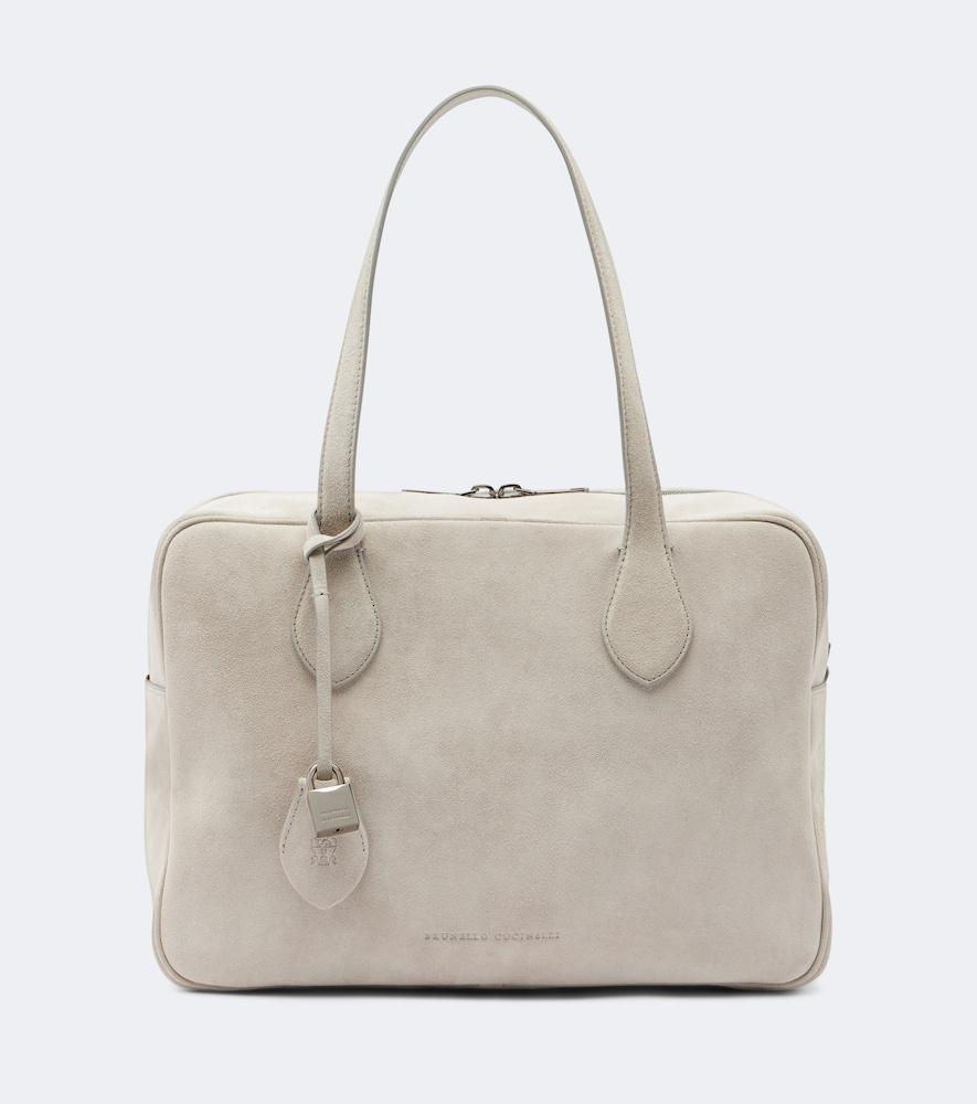 brunello cucinelli suede shoulder bag