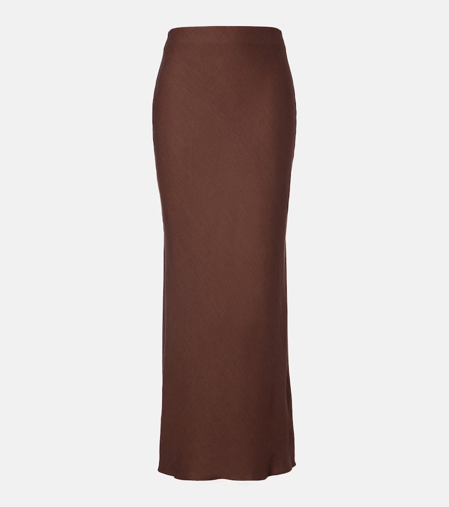 brunello cucinelli twill maxi skirt