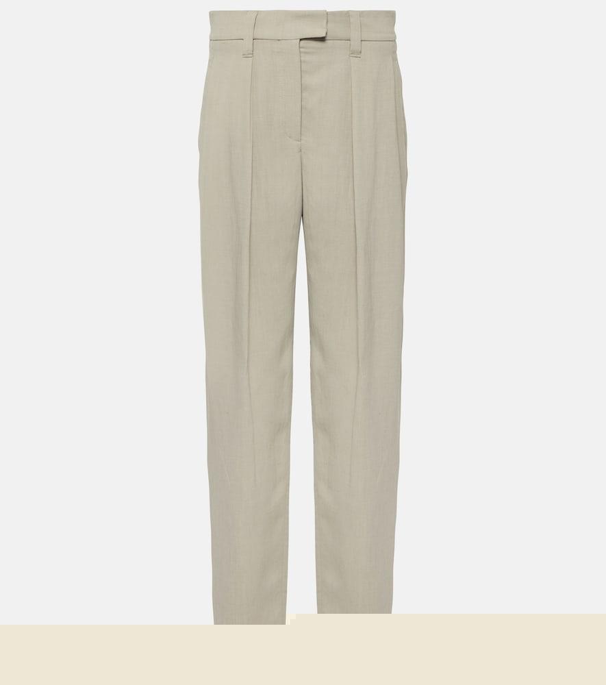 brunello cucinelli twill wide-leg pants