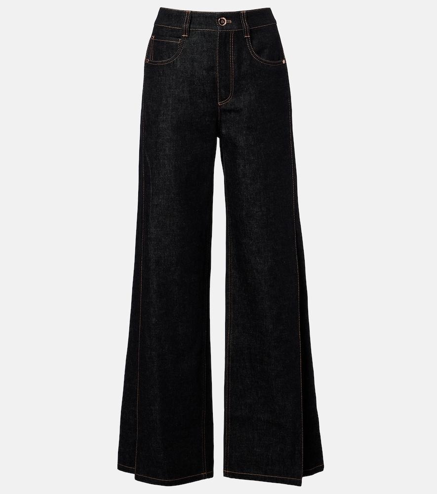brunello cucinelli wide-leg jeans