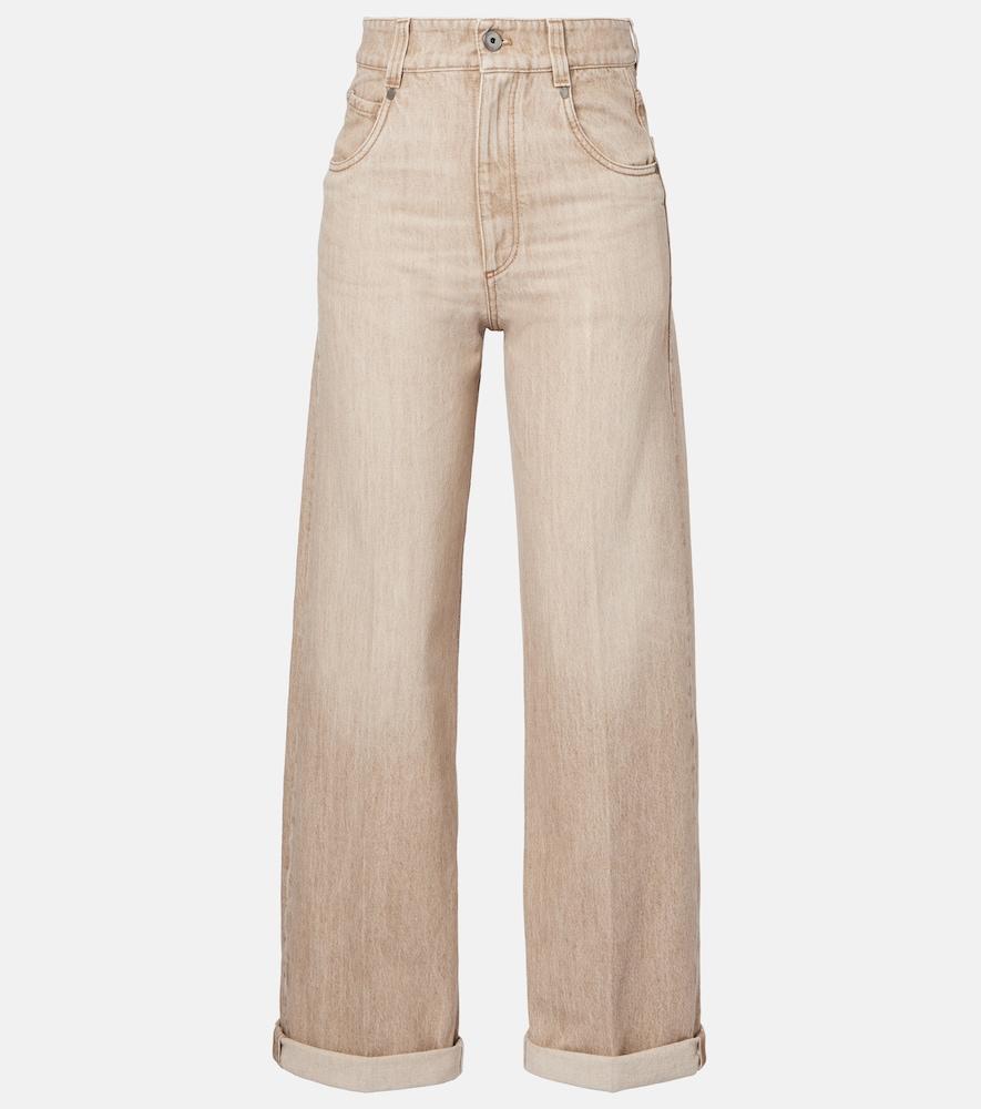 brunello cucinelli wide-leg jeans