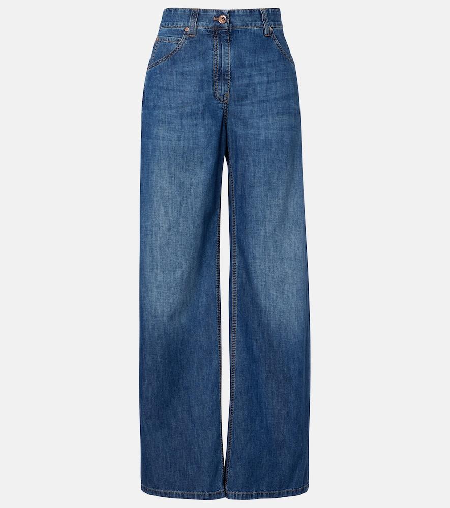 brunello cucinelli wide-leg jeans