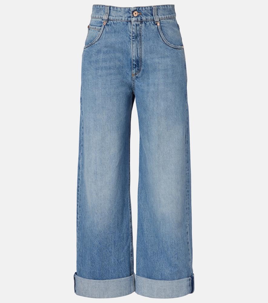 brunello cucinelli wide-leg jeans