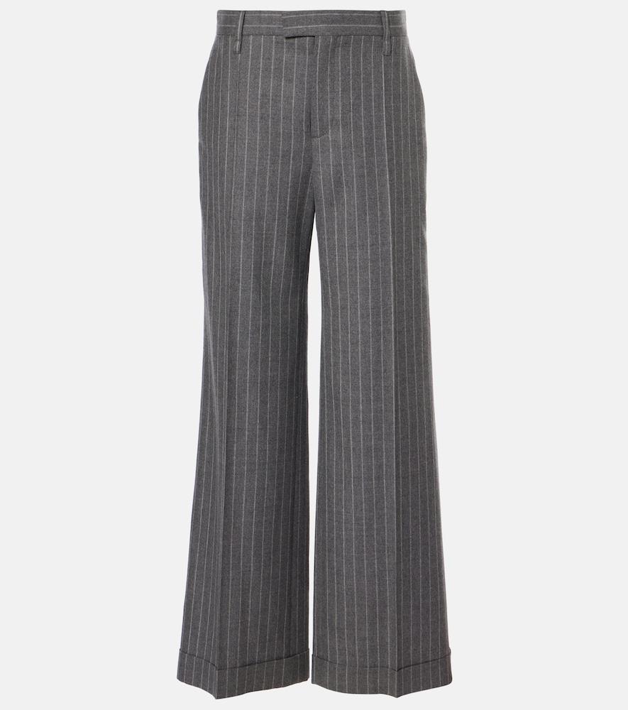 brunello cucinelli wide-leg virgin wool pants