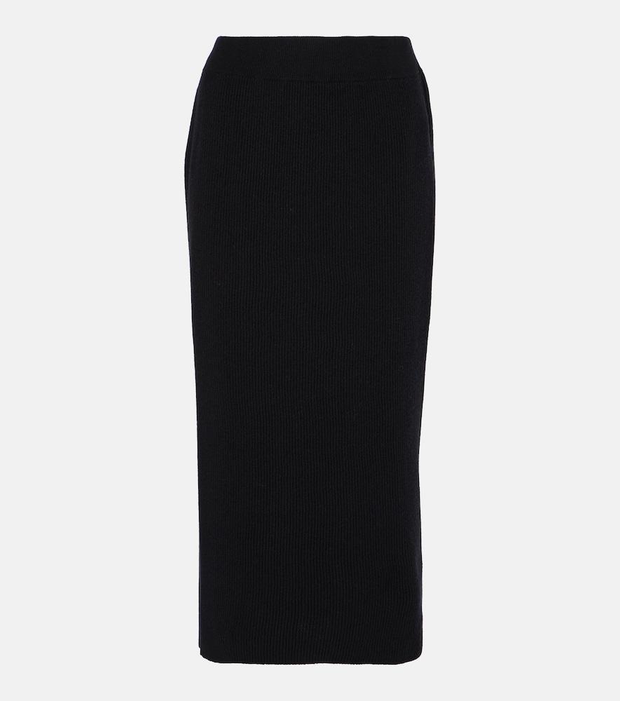 brunello cucinelli wool, cashmere and silk midi skirt