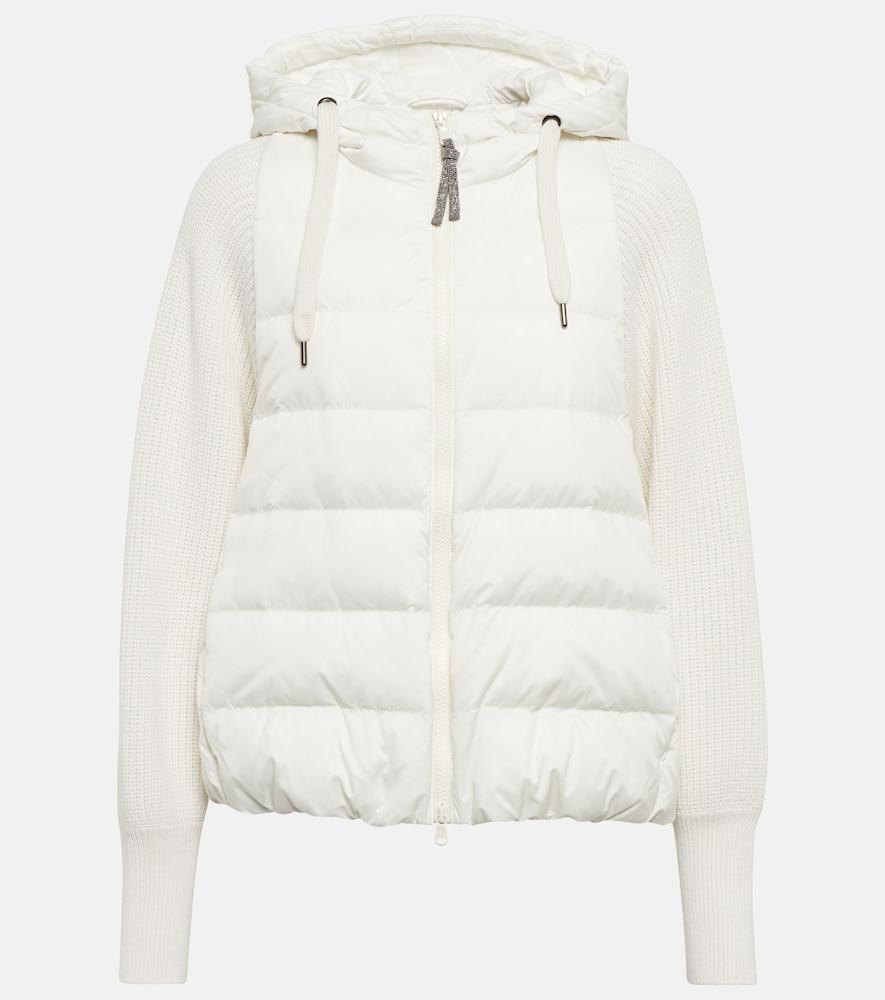 brunello cucinelli wool and cashmere-blend knit jacket