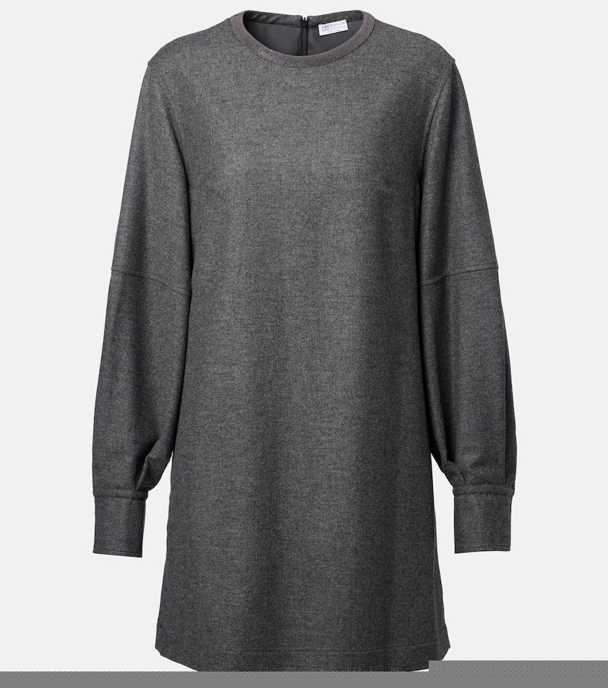 brunello cucinelli wool and cashmere minidress
