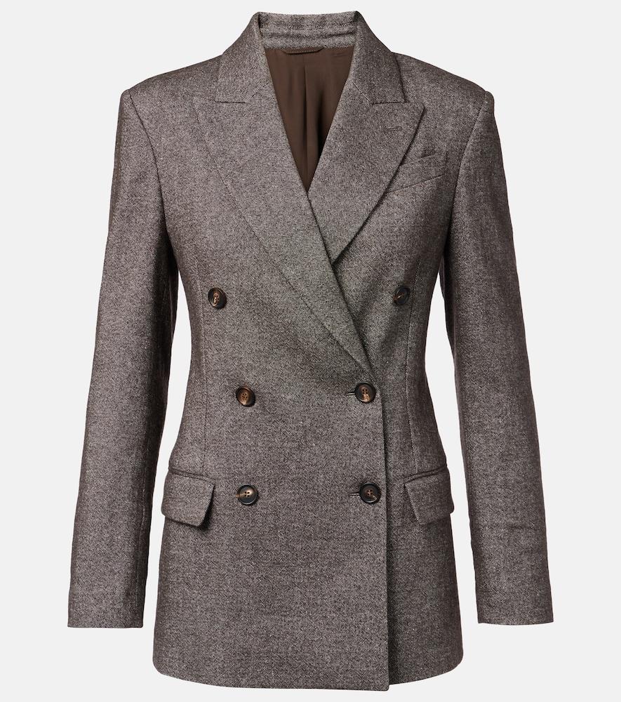 brunello cucinelli wool and linen-blend blazer