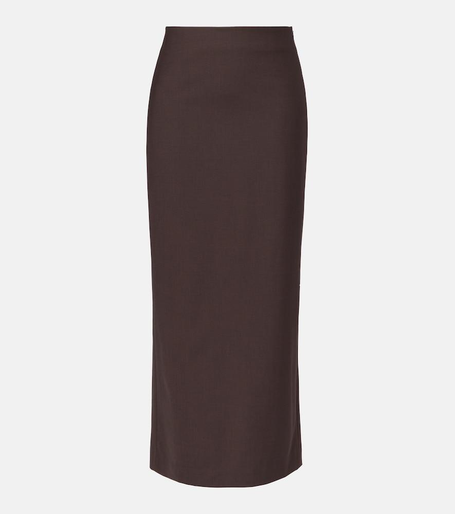 brunello cucinelli wool-blend maxi skirt