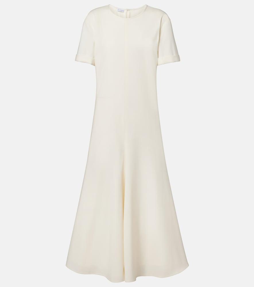 brunello cucinelli wool-blend midi dress