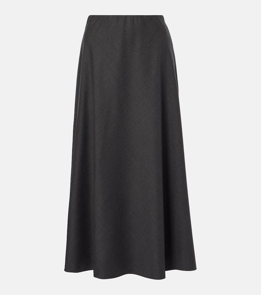brunello cucinelli wool-blend midi skirt