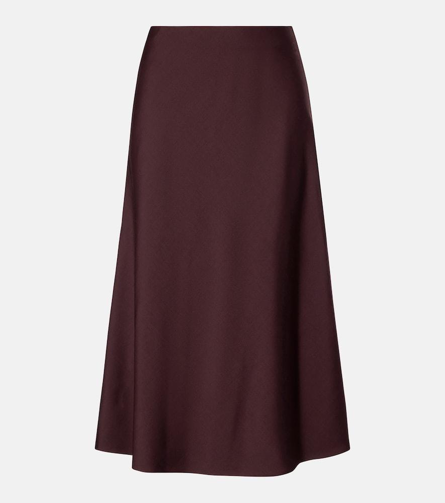 brunello cucinelli wool-blend midi skirt