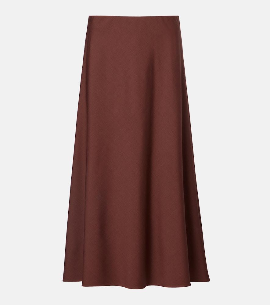 brunello cucinelli wool-blend midi skirt