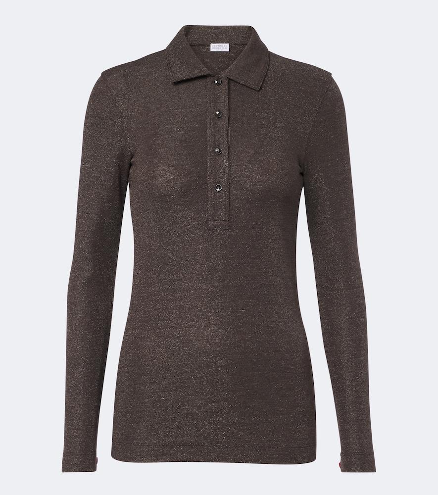brunello cucinelli wool-blend polo sweater