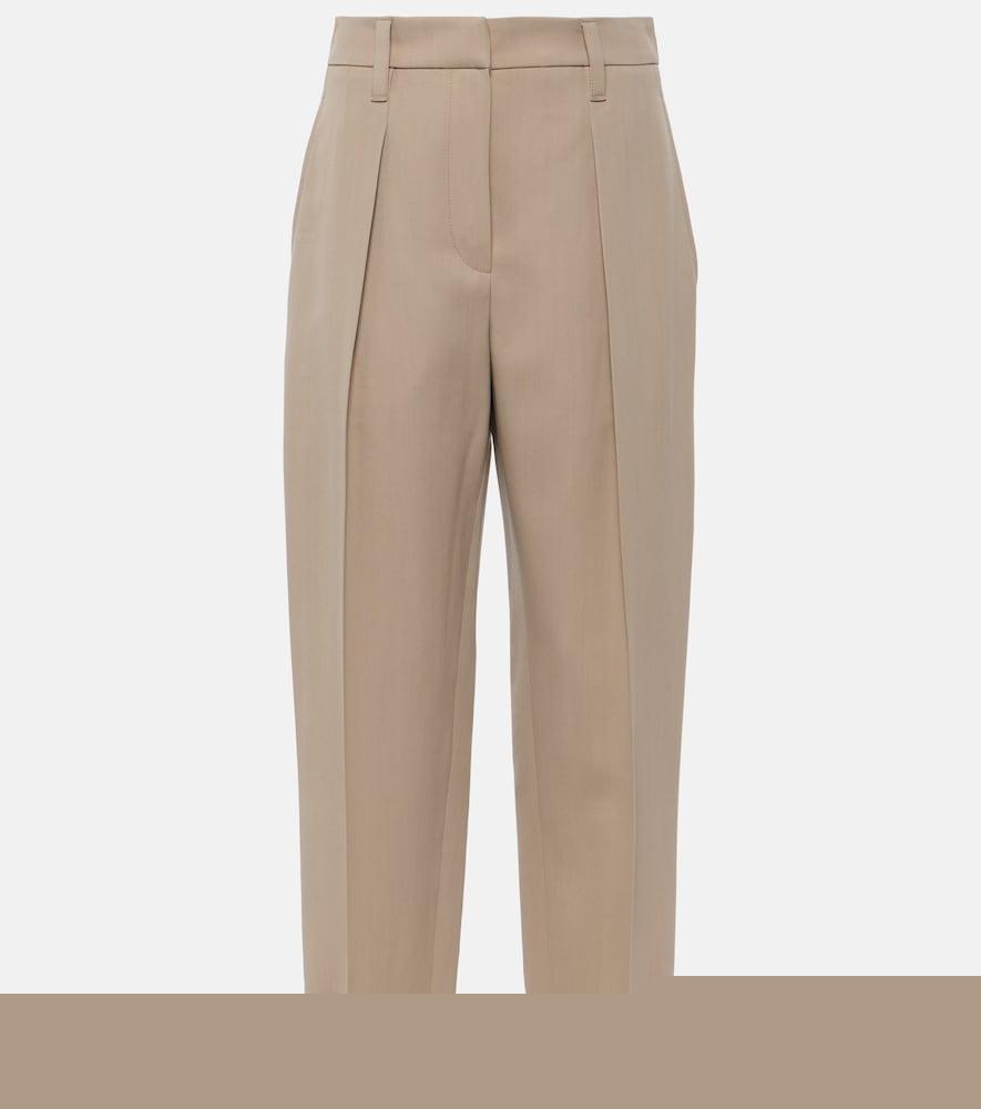 brunello cucinelli wool-blend straight pants
