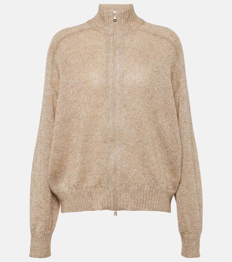 brunello cucinelli zip-up cardigan