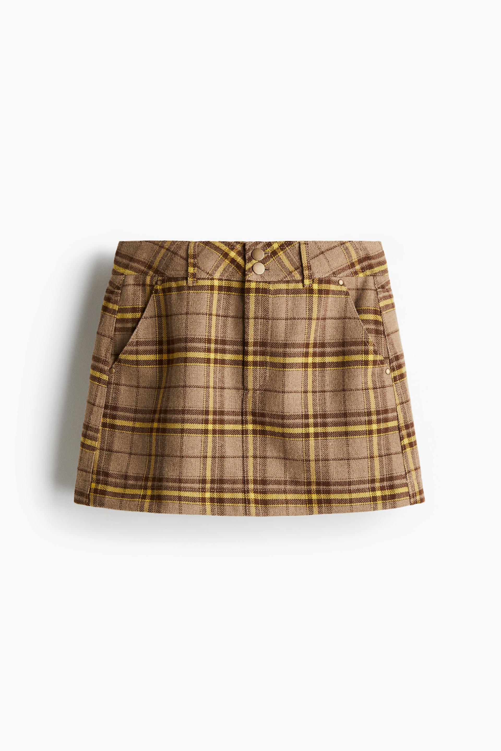 brushed-finish mini skirt