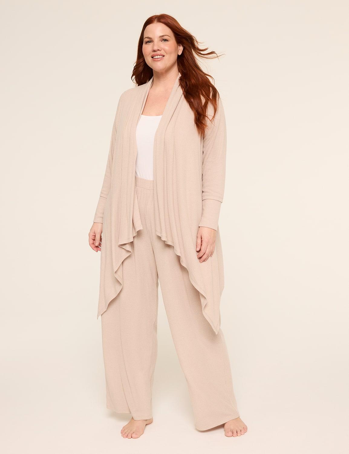 brushed rib sharkbite cardigan