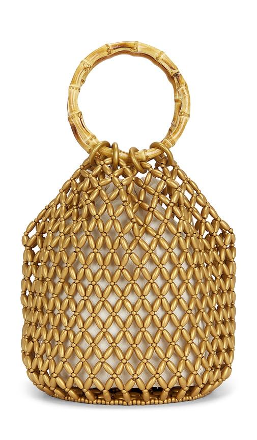 btb los angeles rumi bamboo bag in metallic gold.