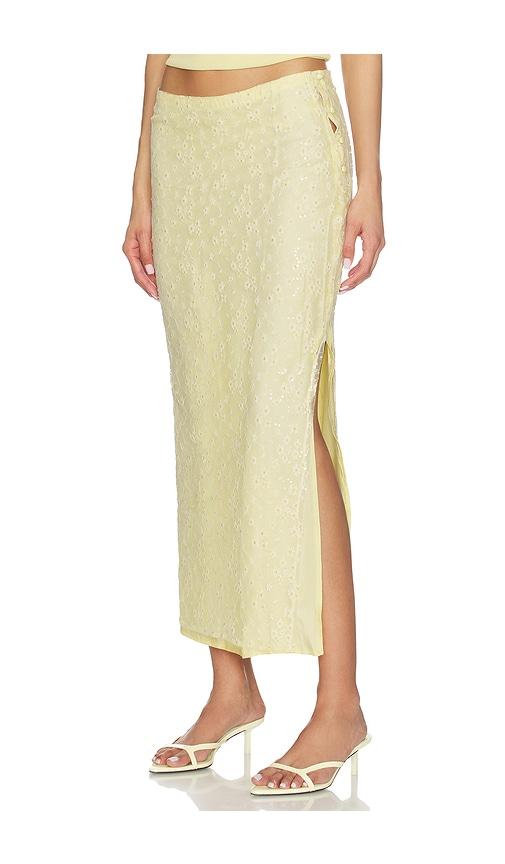 bubish hazel sequin lace skirt in lemon. - size l (also in xs, s, m)