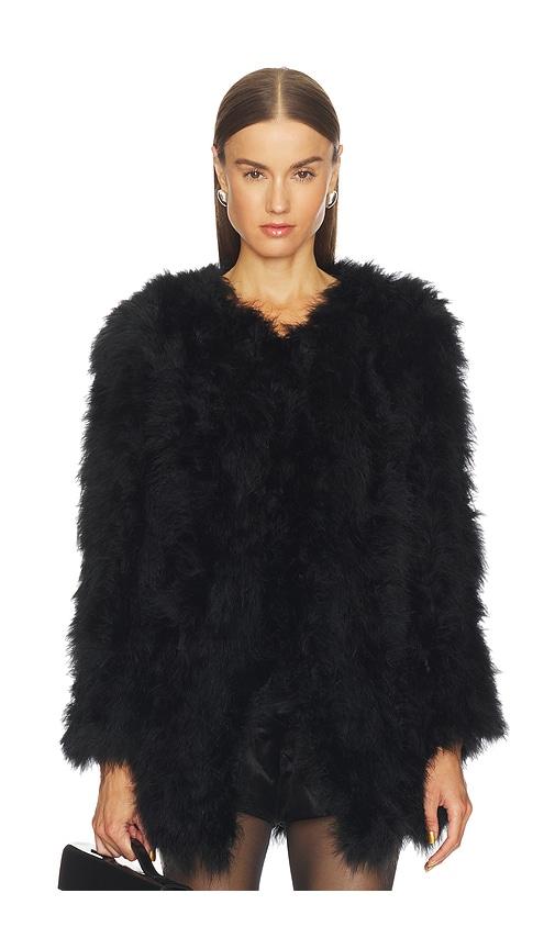 bubish monroe feather coat in black. - size m (also in xs, s)