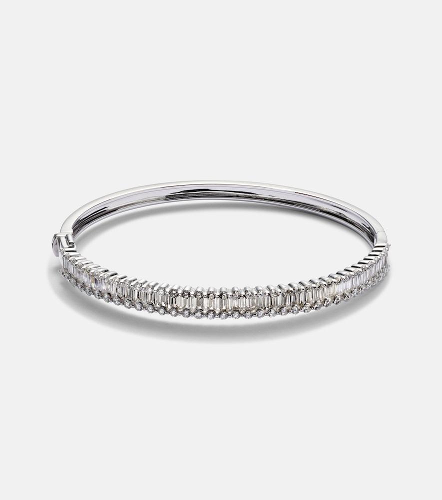 bucherer fine jewellery baguette love 18kt white gold bangle with diamonds