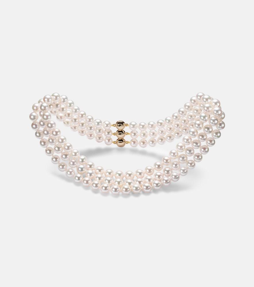 bucherer fine jewellery grace 18kt gold necklace with pearls