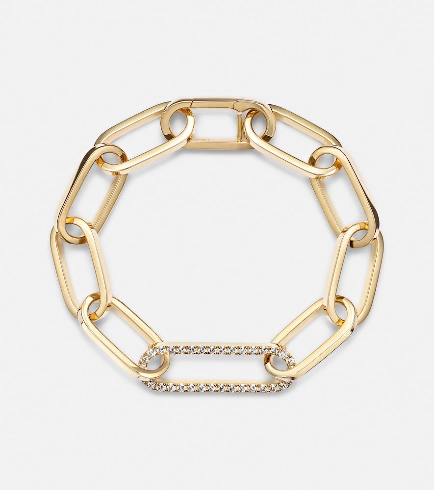 bucherer fine jewellery link 18kt gold bracelet with diamonds
